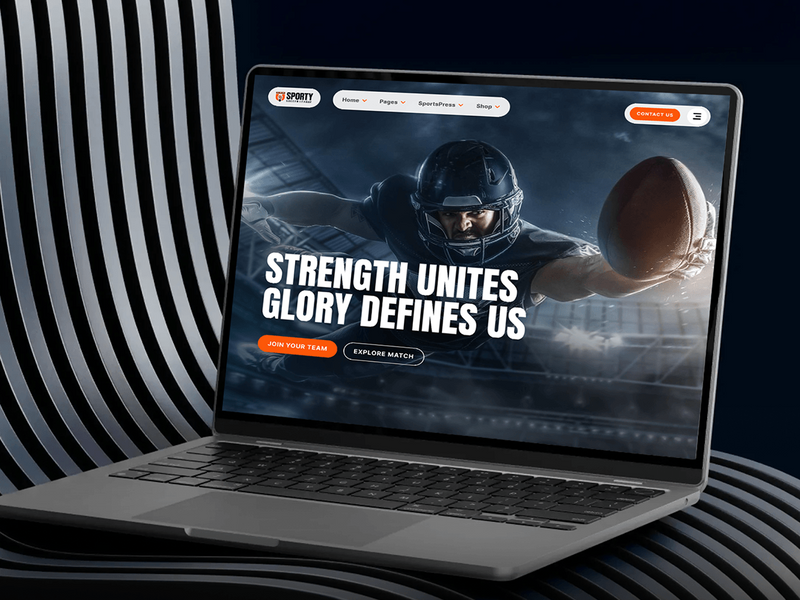 Sporty — Modern Sports Website UI/UX Design