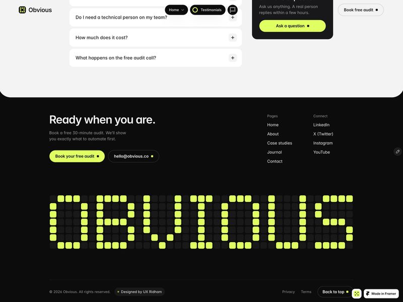Obvious — AI Agency Template for Framer
