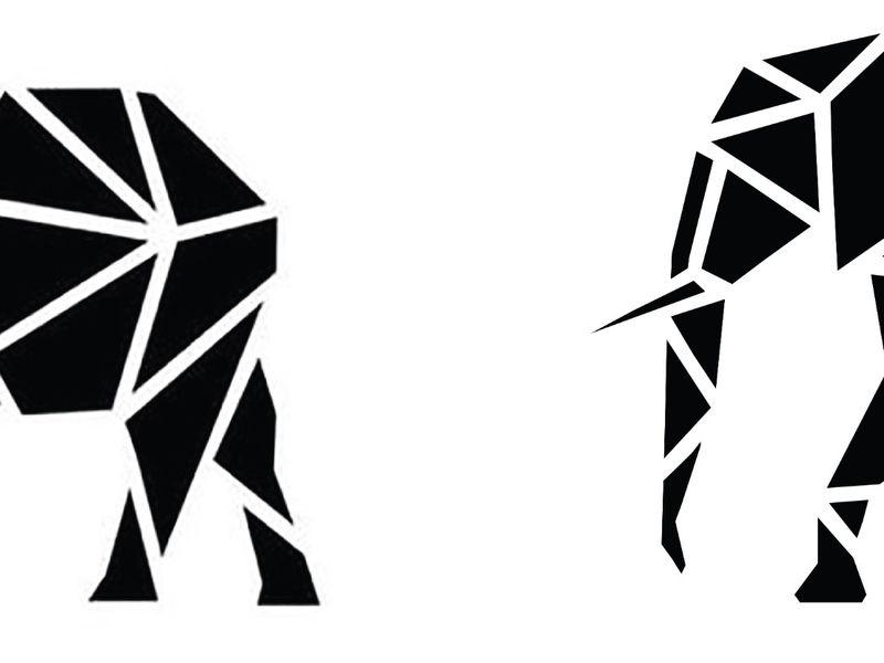 Geometric Elephant — Low-Poly Vector Study