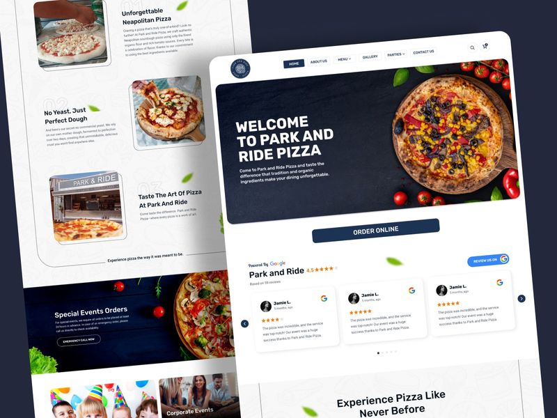Pizza Restaurant Website UI Design