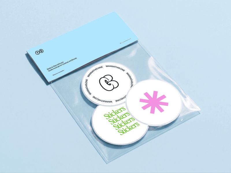 Sticker Pack Packaging Mockup