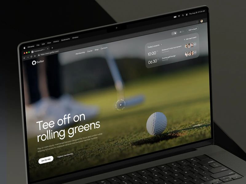 Golf Club Landing Page Design