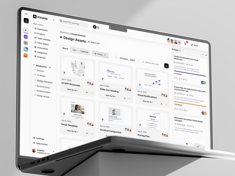 Kinship – Calm Project Management Saas Dashboard