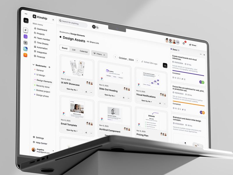 Kinship – Calm Project Management Saas Dashboard
