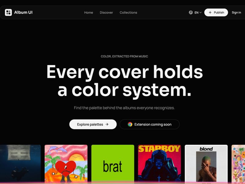 Album UI - Turn your favorite albums into color palettes