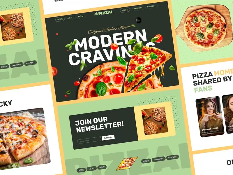 Modern Pizza Restaurant Web Design - Food Delivery UI/UX Design