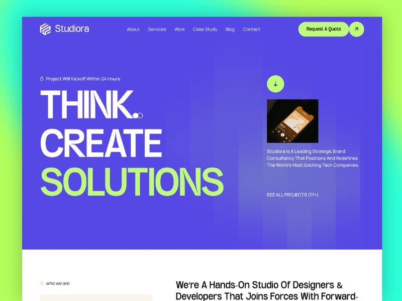 Studiora by Studio81 LLC - Agency design asset by framer