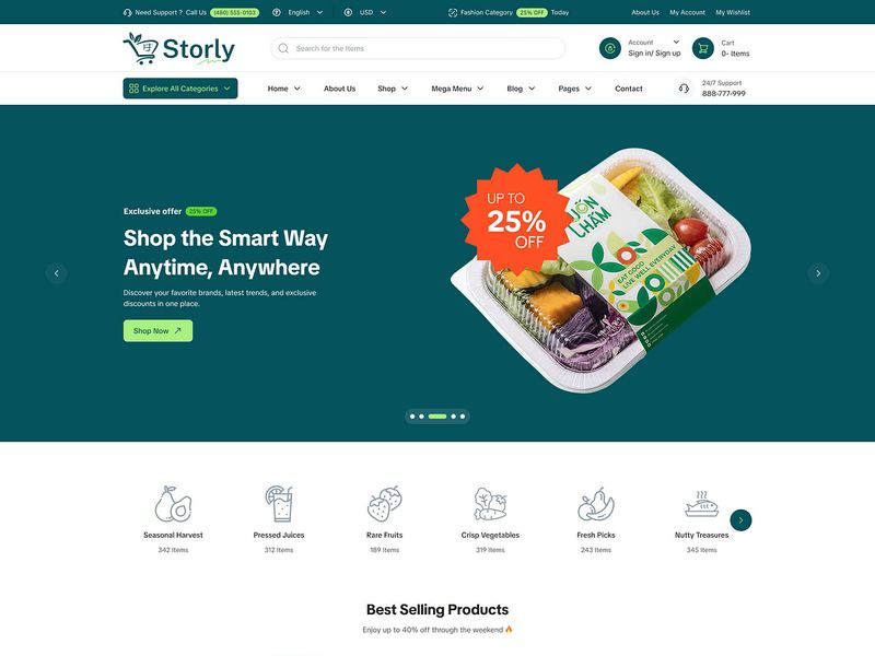 Storly – Multipurpose eCommerce Tailwind CSS Template
