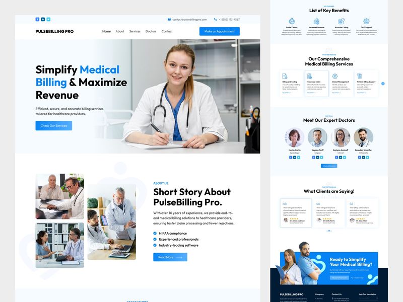 Medical Billing Website UI Design