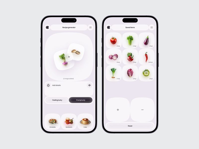 AI Food Meal Generator Mobile App Design