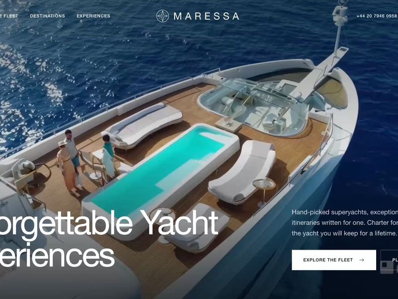 Maressa - Luxury Yacht Charter & Sales Website Template | rayso.studio