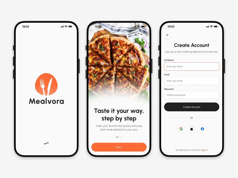 Food Delivery Mobile App UI Design — Mealvora