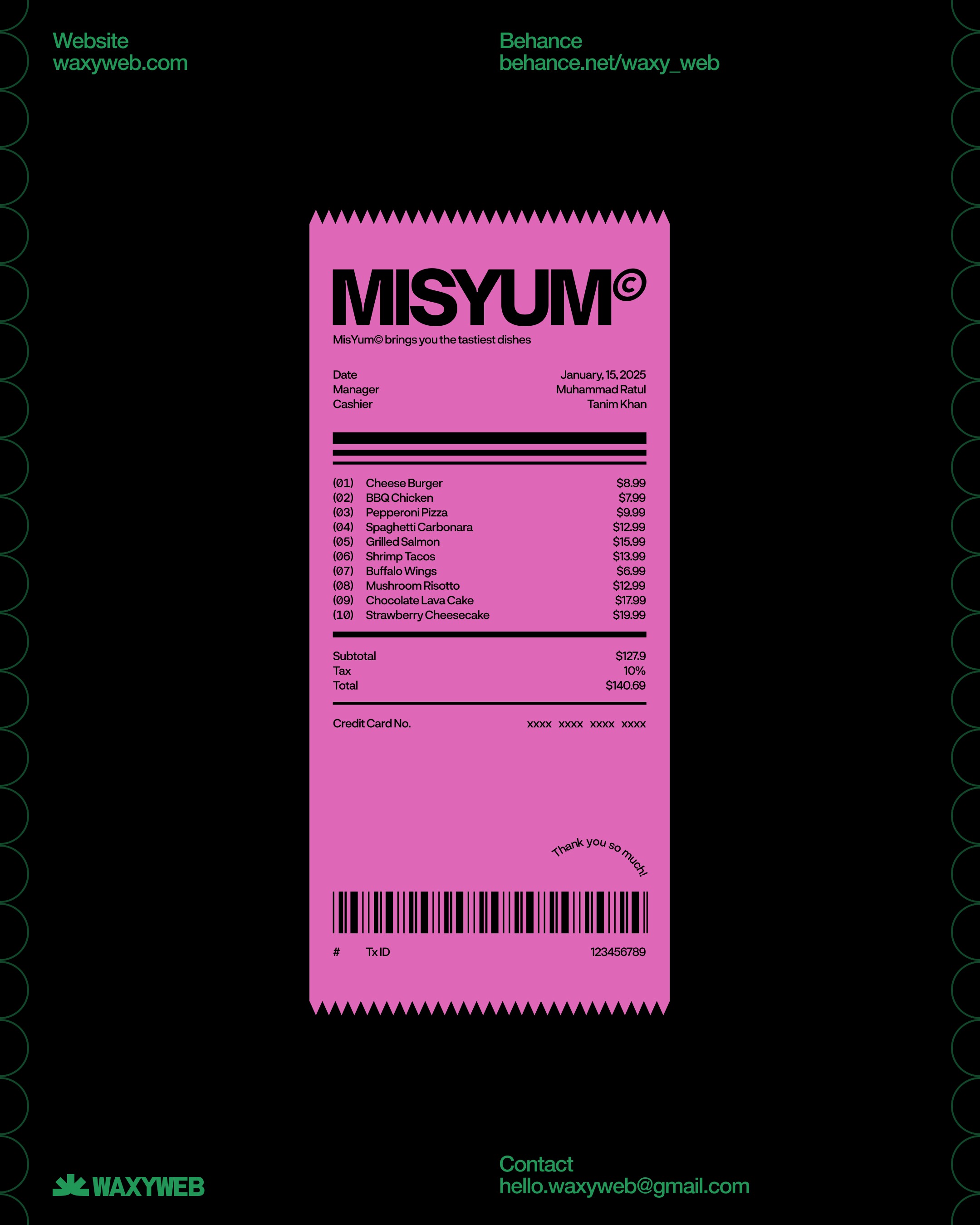 Restaurant Money Receipt Image 0