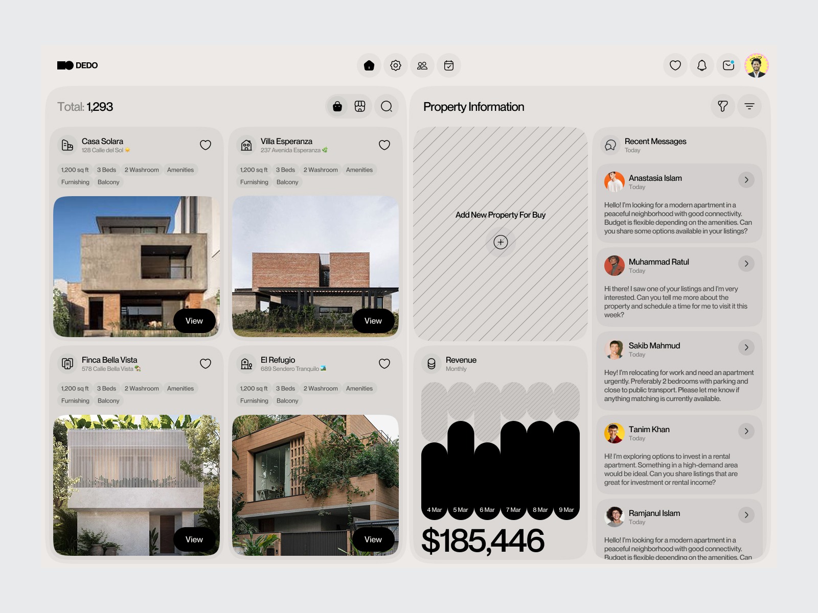 Property Selling Dashboard — SaaS & Product Design