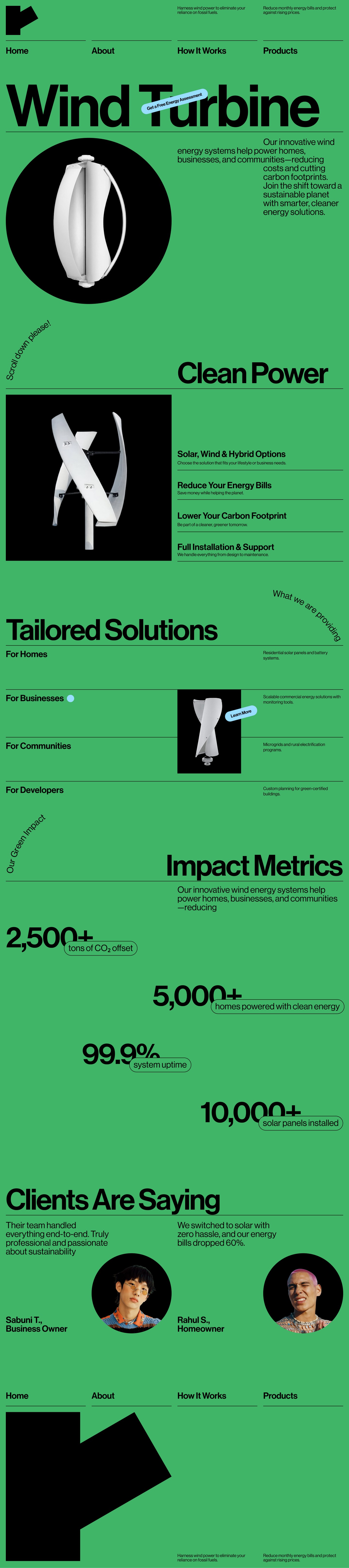 Wind Turbine Sales & Service Company — Full Website Design Image 0