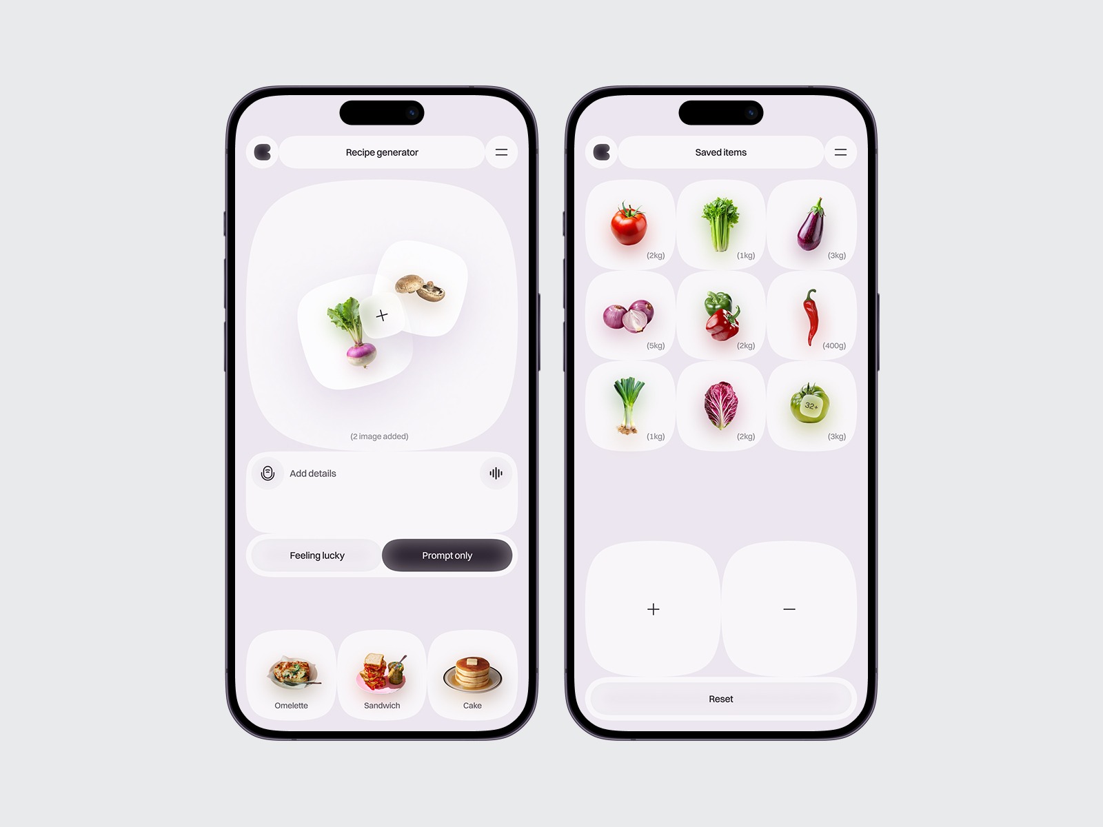 AI Food Meal Generator Mobile App Design