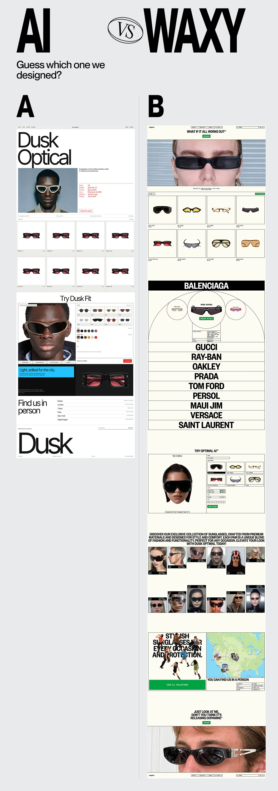 Eyewear Ecommerce Website Redesign — AI vs. WaxyWeb Image 0