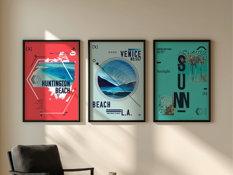 Free 3 AI Posters — Beach Vibes (A3, AI Format)