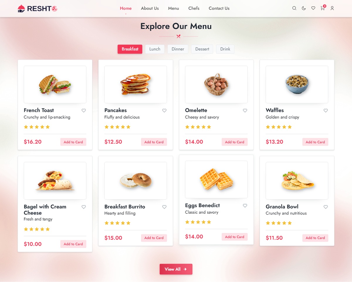 Restaurant Menu Page Image 0