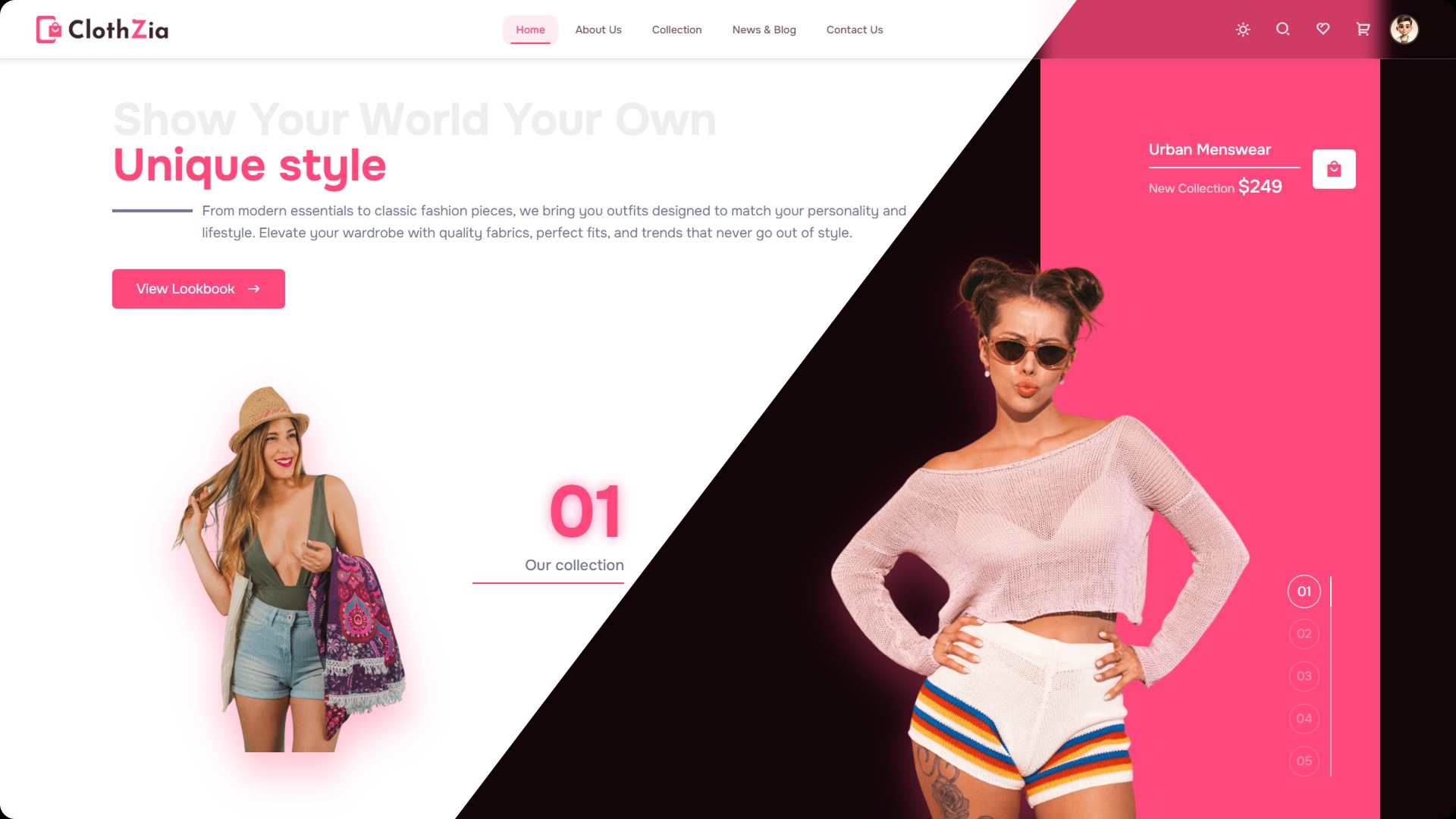 Clothzia — Premium Fashion eCommerce React & Tailwind CSS Template Image 0