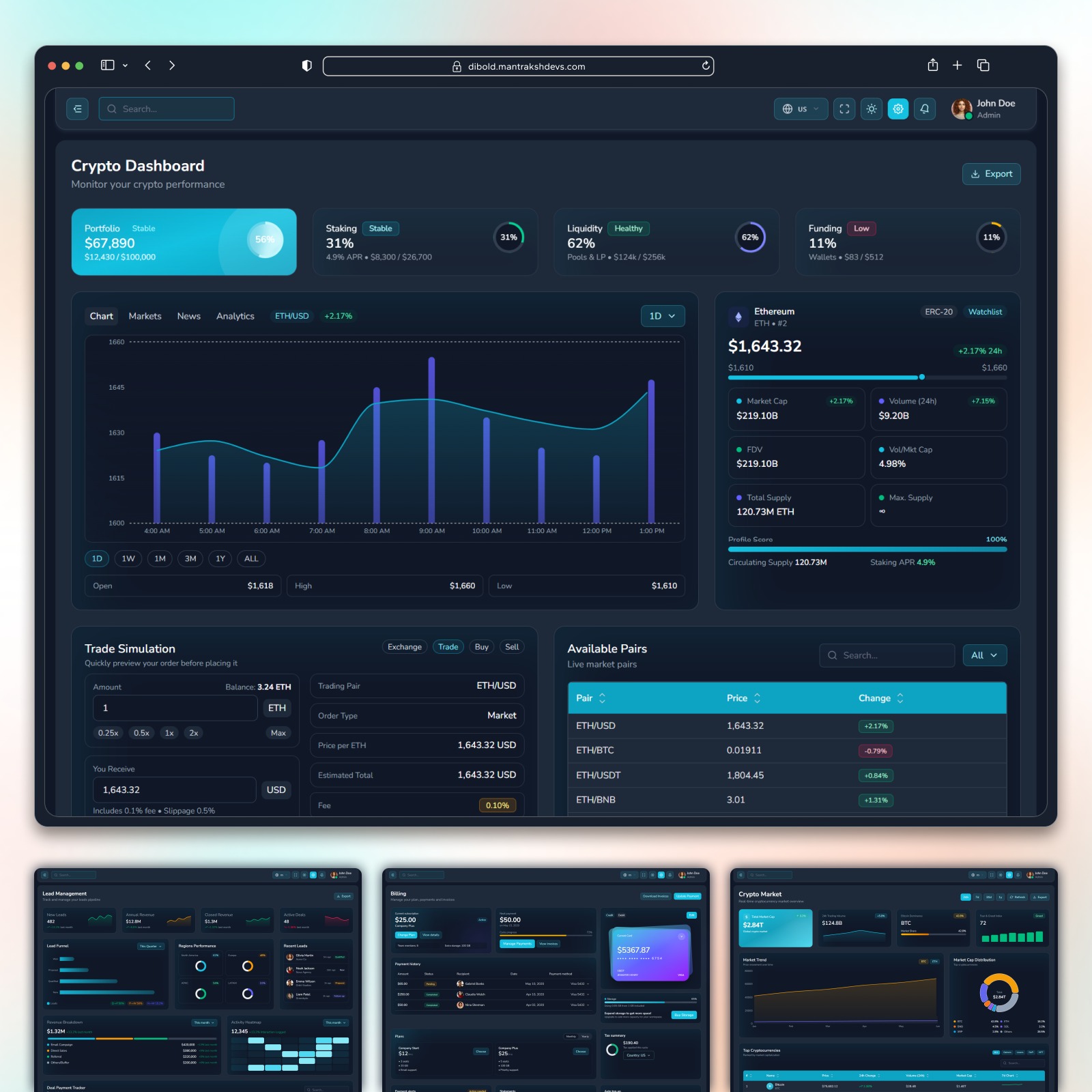 Dibold β Premium Developer-First Admin Dashboard Template (Dark Mode Edition) ππ