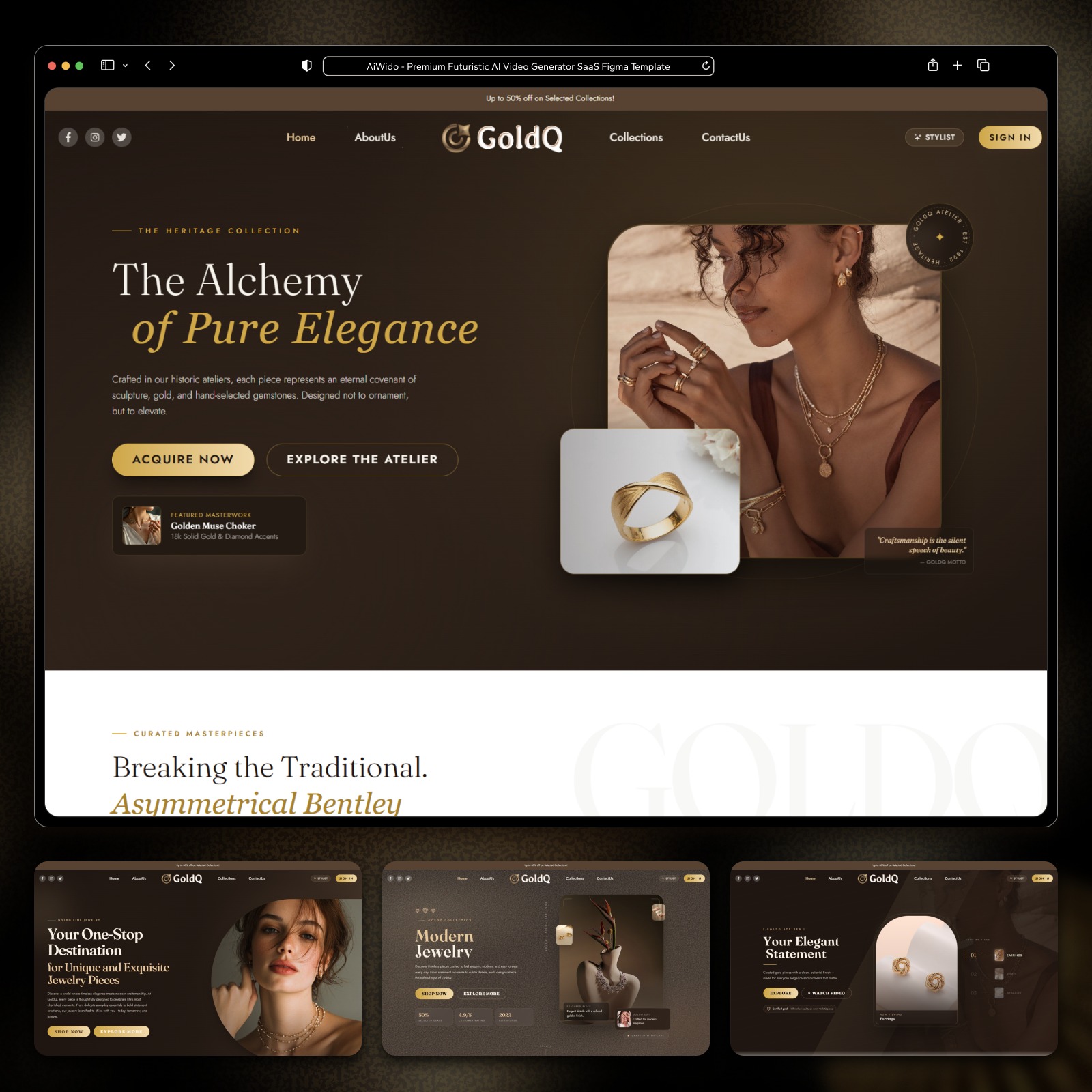 GoldQ β Luxury Jewelry & Diamond E-Commerce React UI Template πβ¨