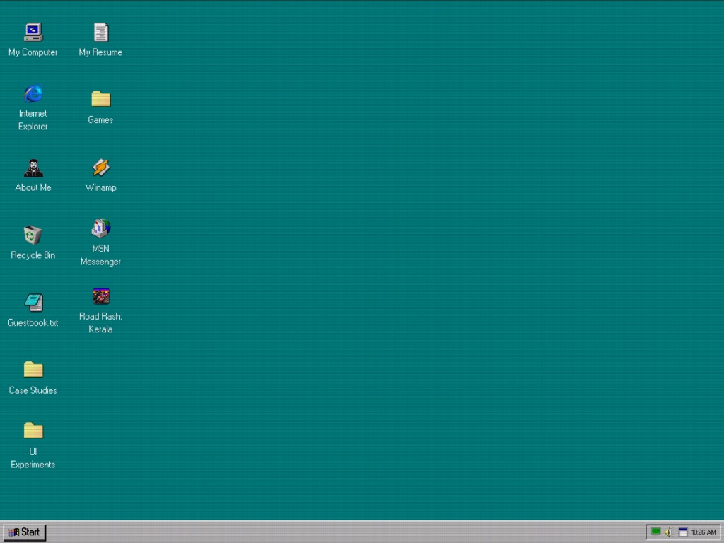 Inspired OS : A Windows 95 themed portfolio website Image 1
