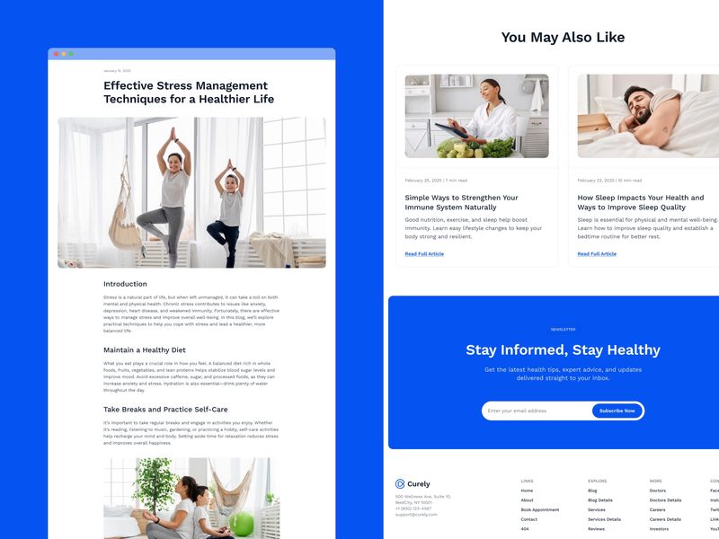Curely · Health Care Website Template