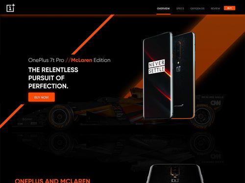 OnePlus McLaren - UI/UX Website on Behance