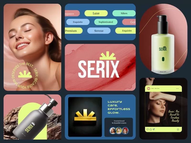 Serix — Beauty Brand Identity with Logo, Packaging & Campaign Design