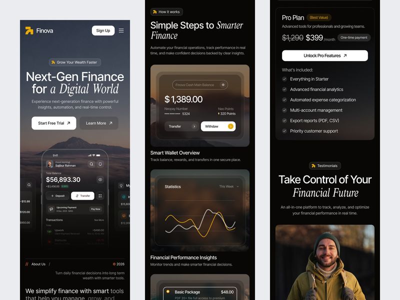 Finova - Responsive SaaS Landing Page