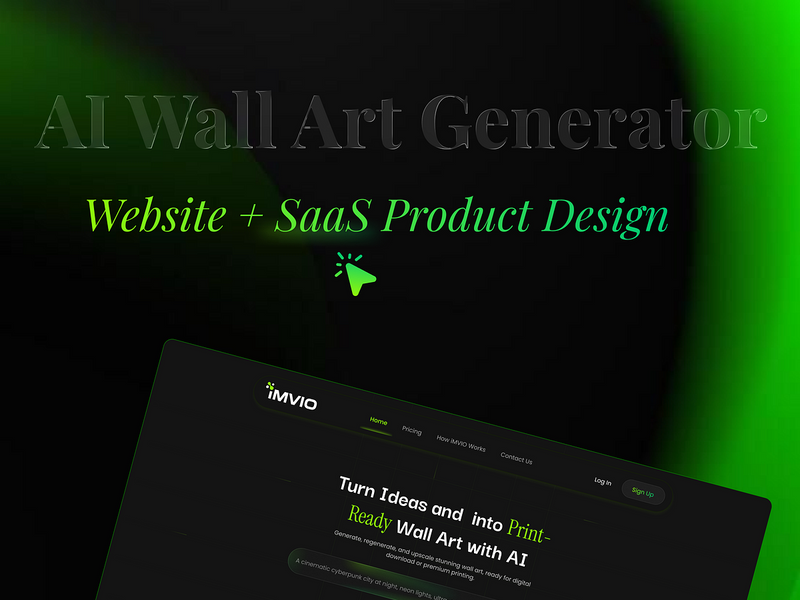 ✨ AI Wall Art Generator - Website + SaaS Product Design