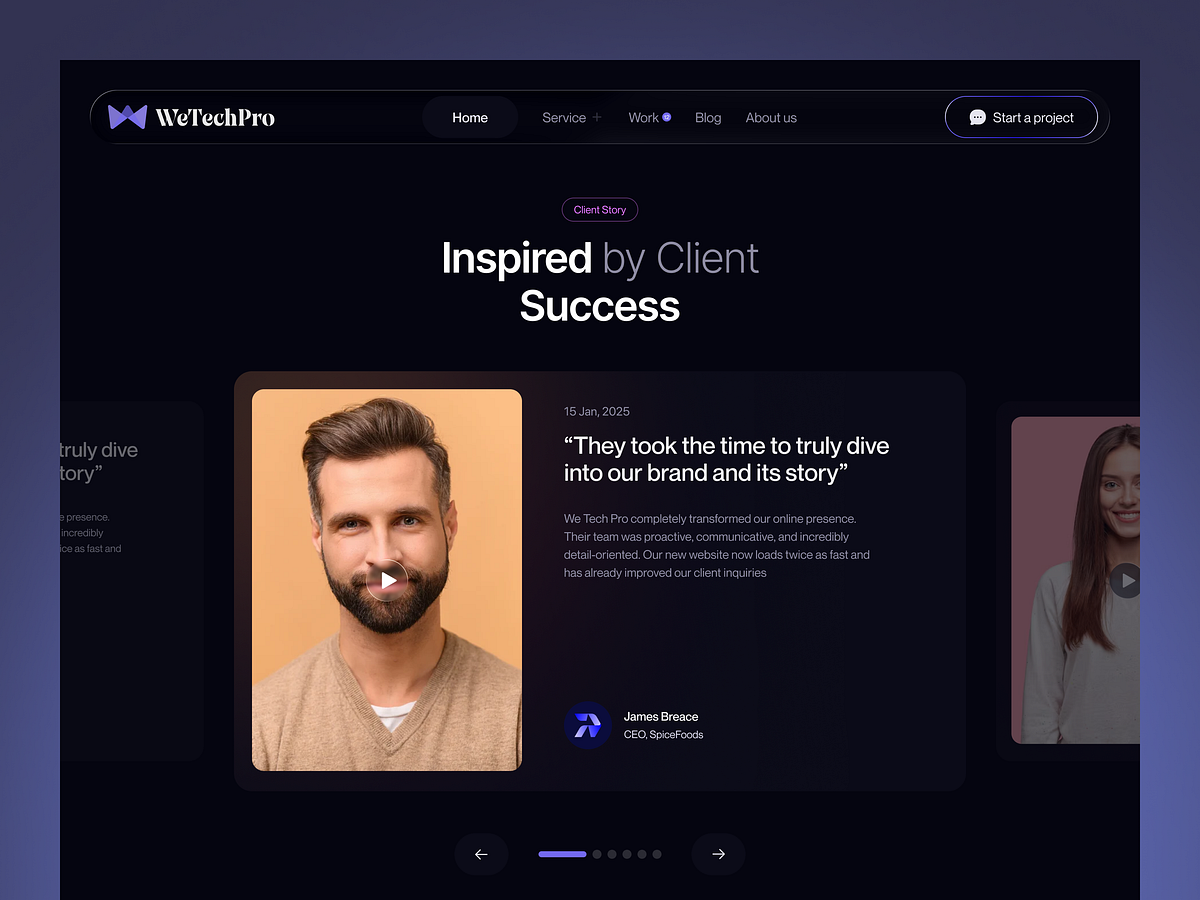 WeTechPro Agency — Full Homepage Design in Dark UI Image 10
