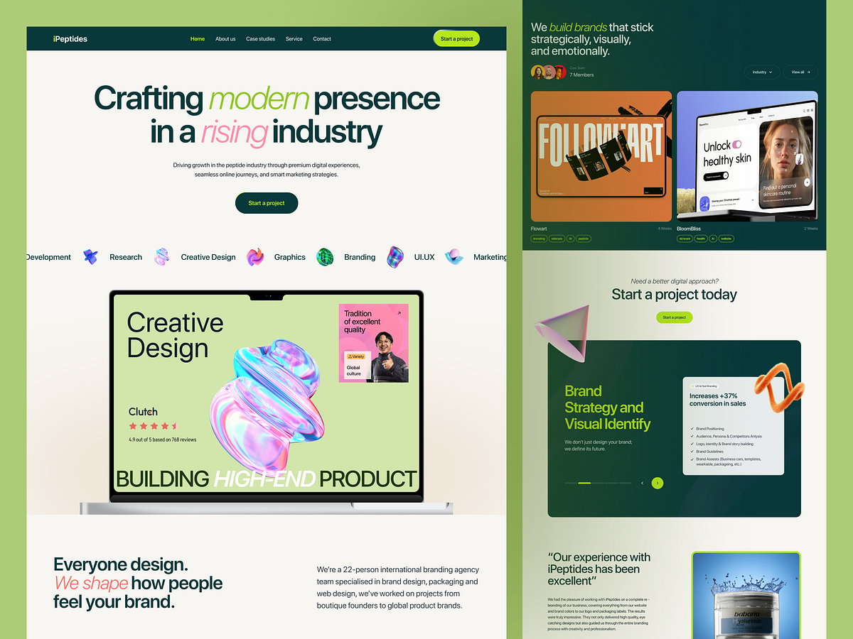 iPeptides — E-commerce Solution Landing Page Concept