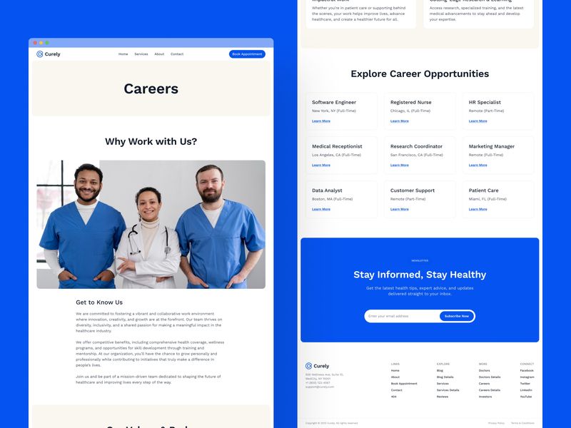 Curely · Health Care Website Template
