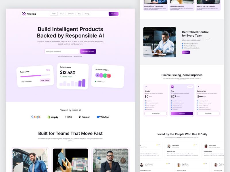 AI SaaS Website Landing Page UI Design