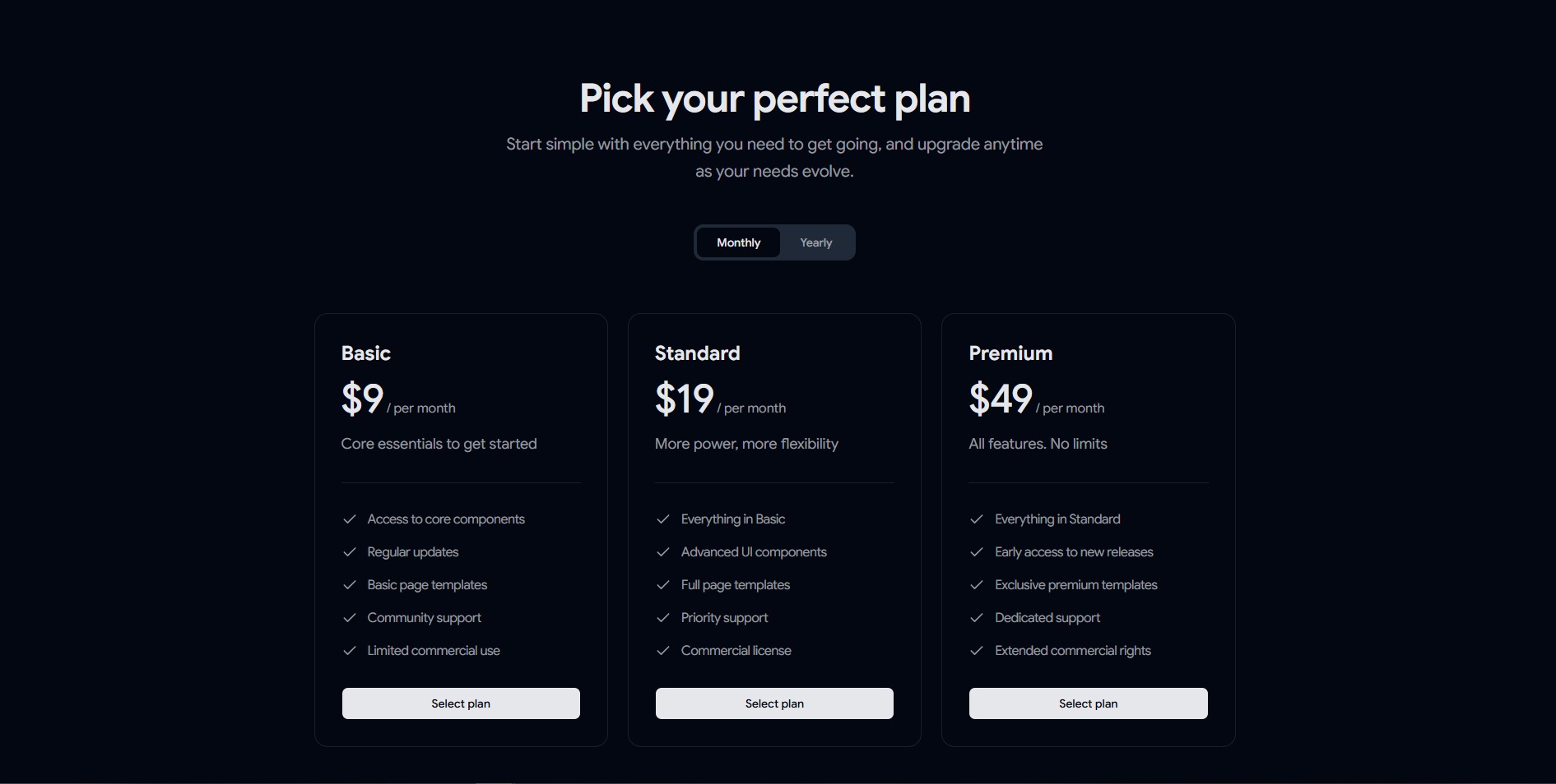 15+ Shadcn Pricing Sections, Blocks, Templates & Components Image 2