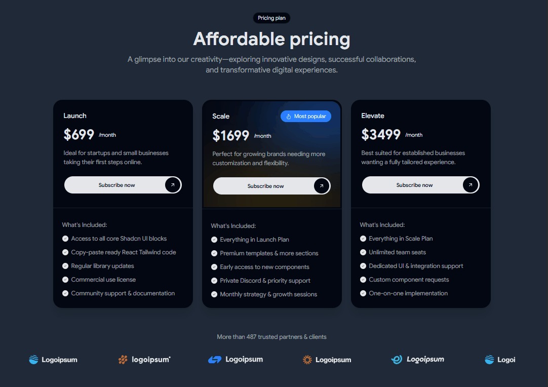 15 Shadcn Pricing Sections & Blocks Image 7