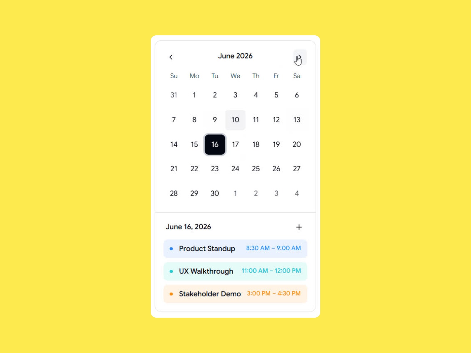 Newly Designed Shadcn Calendar Components for Booking UI Image 3