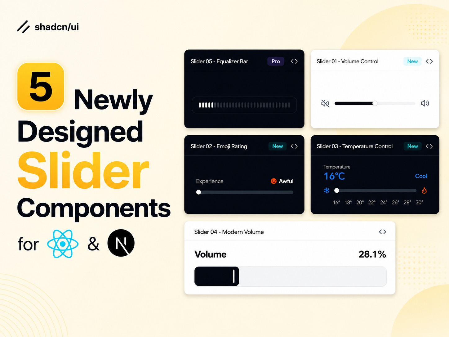 5 Types of Shadcn Slider Components