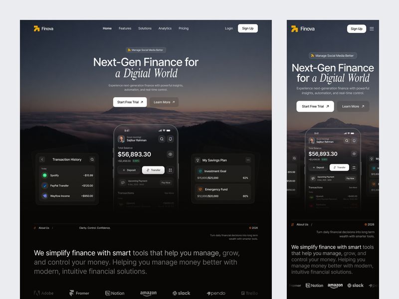 Finance SaaS Landing page