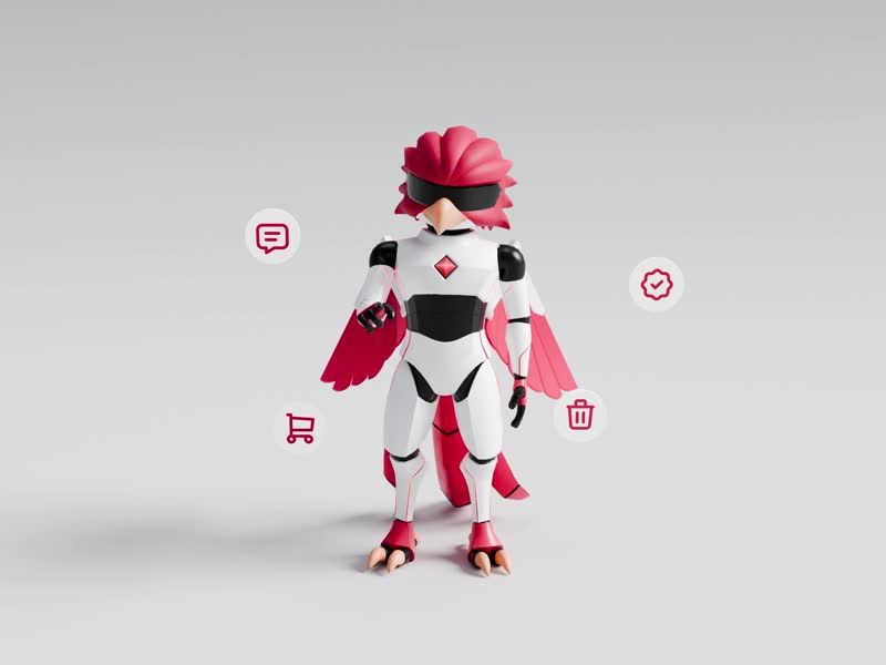 Steadwing - 3D Mascot for an AI Platform