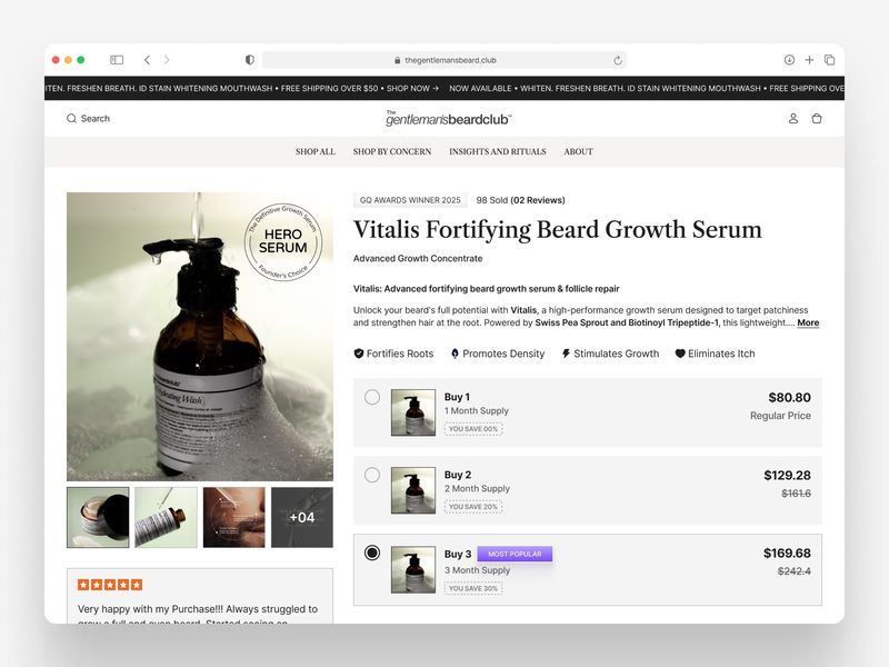 The Gentleman’s Beard — Product Page Redesign