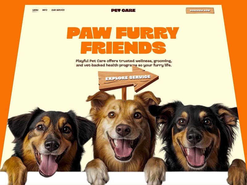 Pet Care Website UI Motion Design by Taqwah