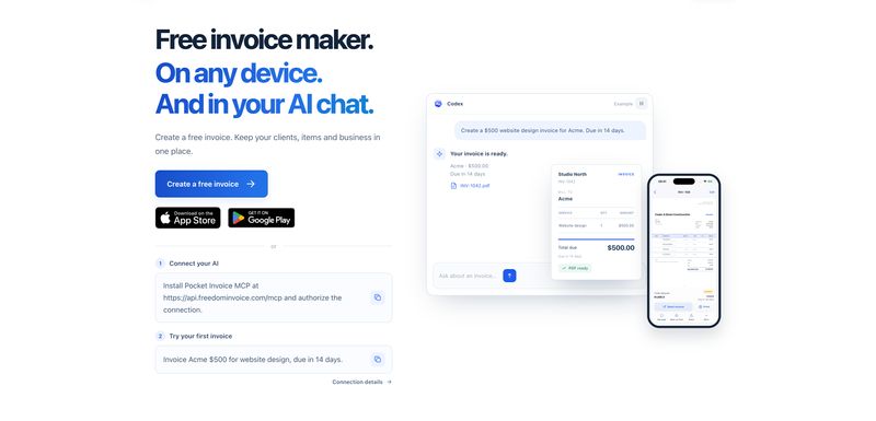 PocketInvoice — free invoice maker and OAuth MCP