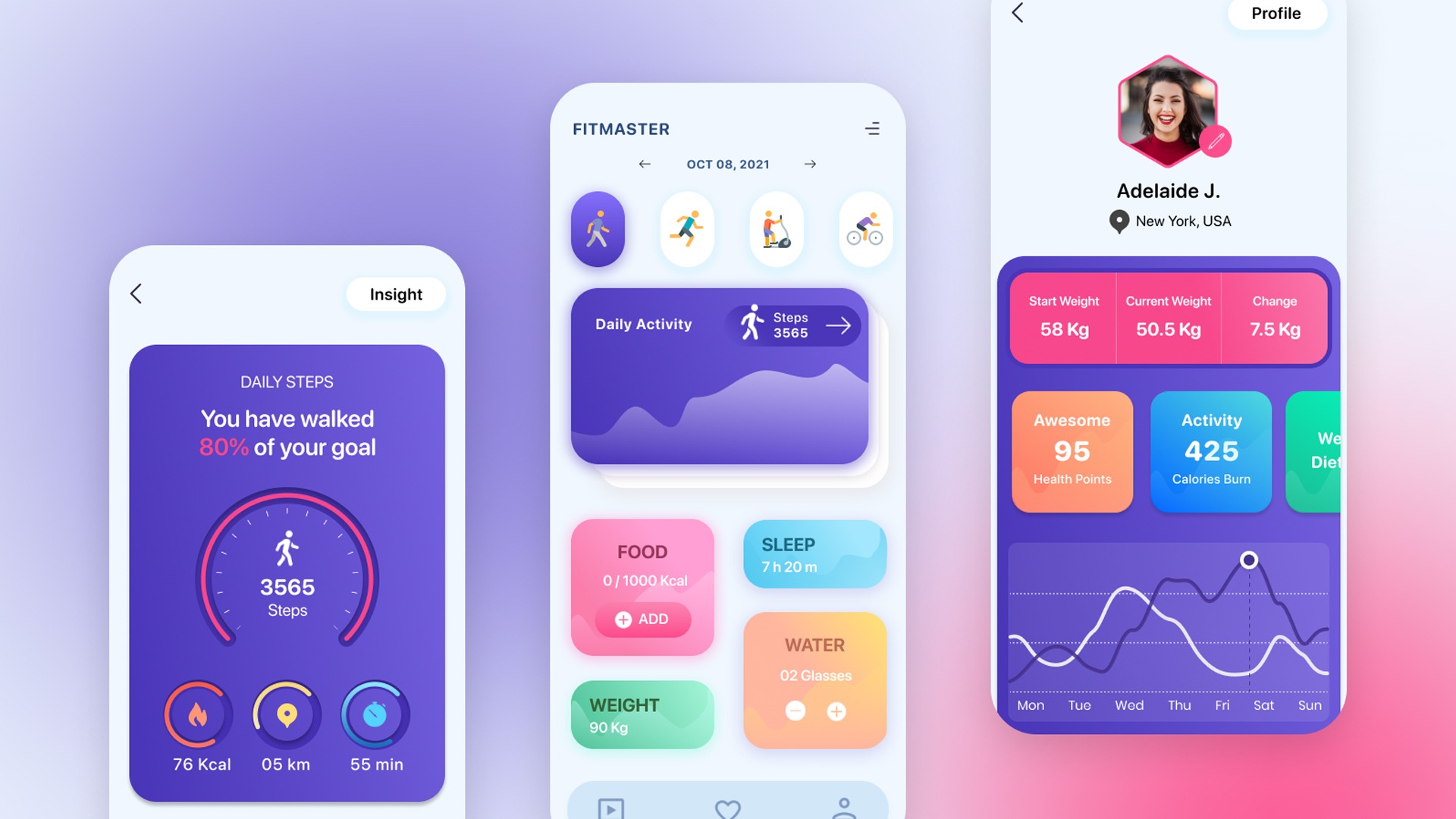Mobile App Design for Fitness and Workout - Fit Master by Jawad Waqas