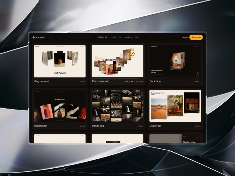 Award-level motion for Webflow, code and AI | Moving parts