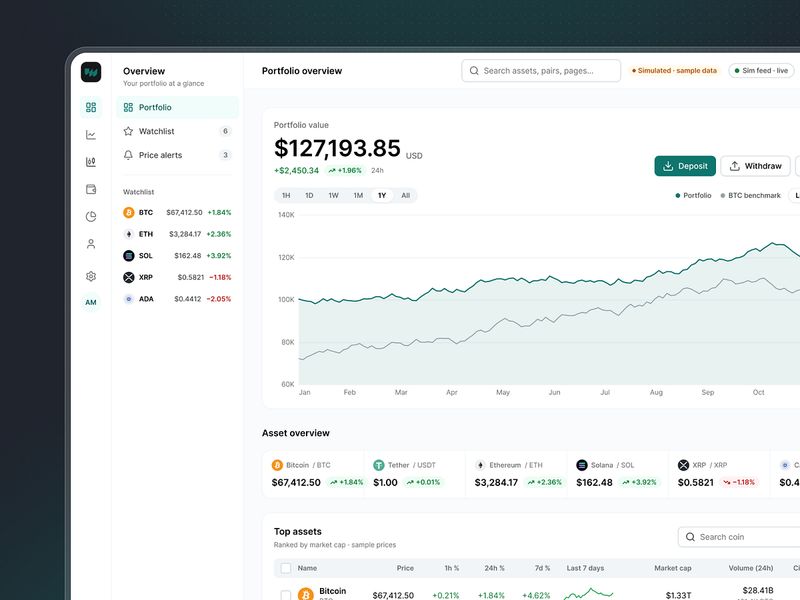 Crypto & Trading Platform UI
