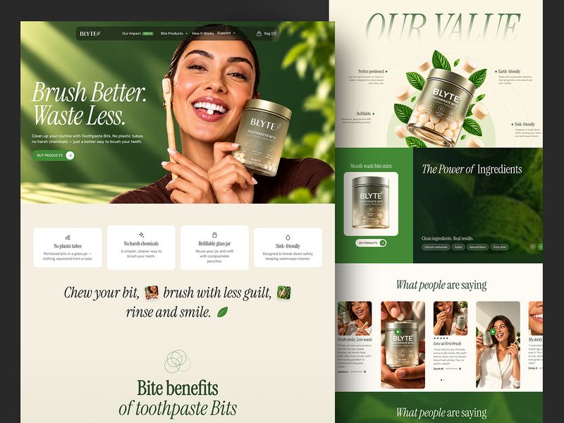 BLYTE - Toothpaste E-commerce Website Design