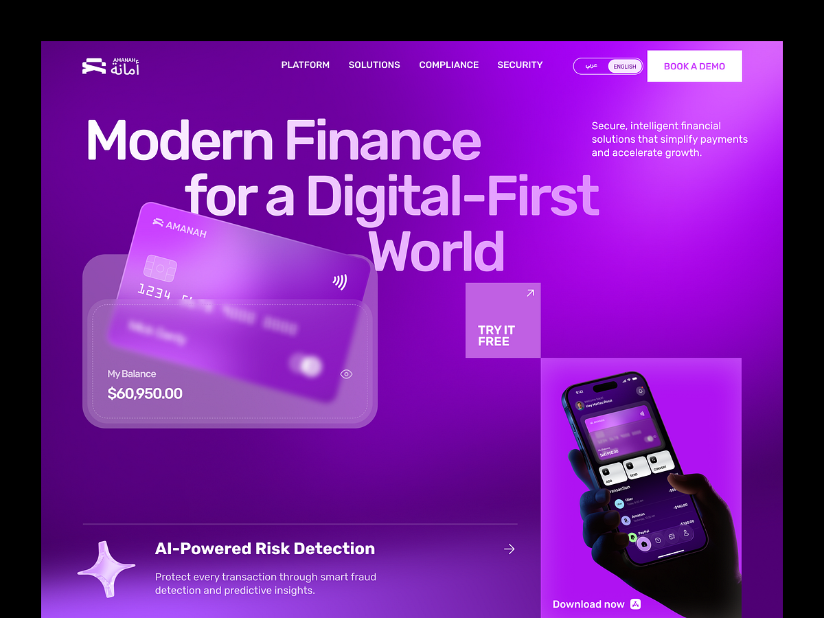 AMANAH — AI-Powered Fintech Website Image 1